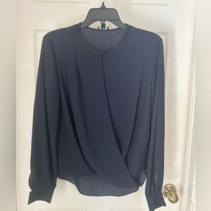 Ann Taylor navy blue blouse size Small